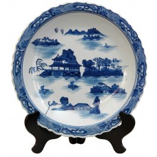 World Menagerie Christiane Decorative Plate in Ming Blue and White WLDM7665